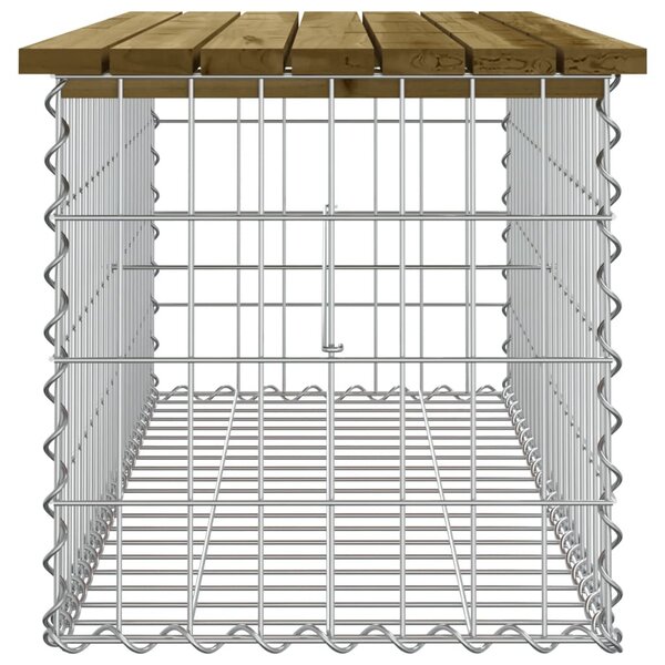 Impregnált fenyőfa gabion kerti pad 103 x 44 x 42 cm