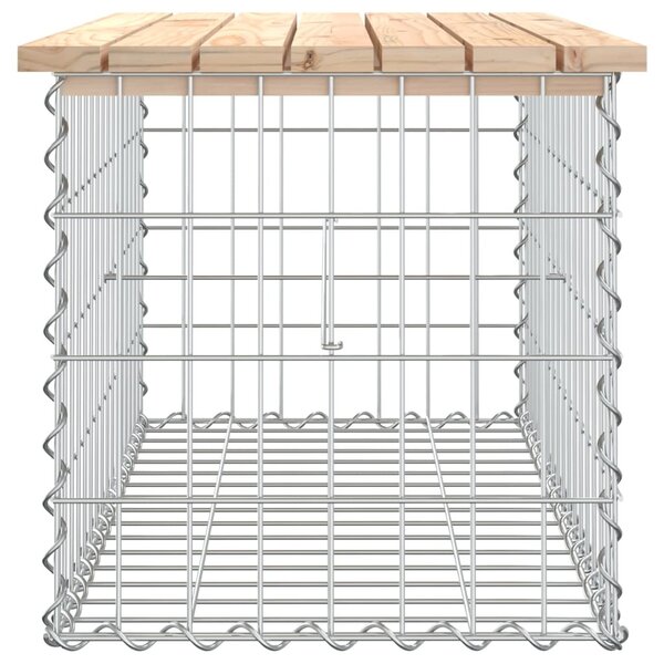 Tömör fenyőfa gabion kerti pad 83x44x42 cm