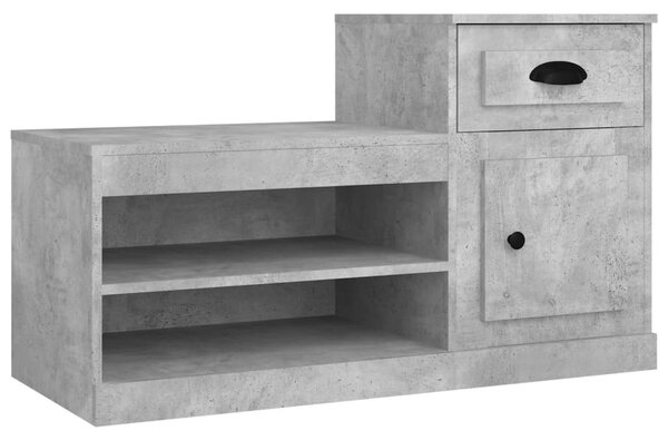 Betonszürke szerelt fa cipőszekrény 100 x 42 x 60 cm