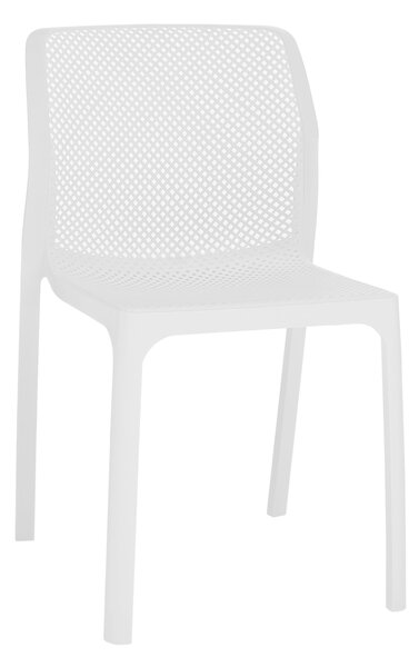 KONDELA Rakásolható szék, fehér/műanyag, LARKA