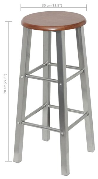 4 db ezüst és barna MDF bárszék