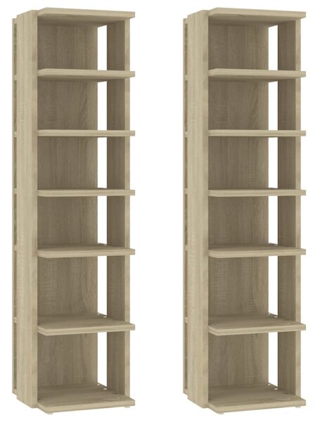 2 db sonoma tölgy színű cipősszekrény 27,5 x 27 x 102 cm