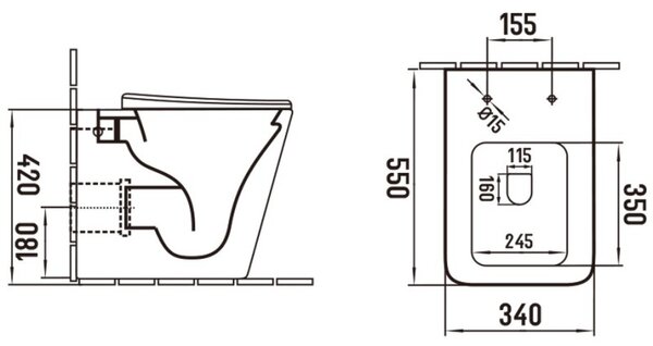 Mexen Cube álló wc csésze Rimless lassan záródó slim ülőkével, duroplast, fehér fényes - 32924000