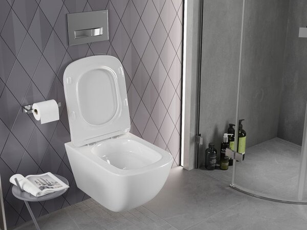 Mexen Timo Rimless Tornado wc csésze lassan záródó, slim duroplast ülőkével, fényes fehér - 30650200T