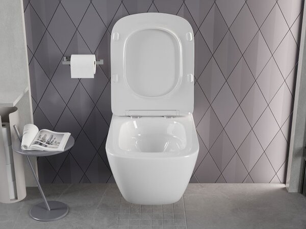 Mexen Timo Rimless Tornado wc csésze lassan záródó, slim duroplast ülőkével, fényes fehér - 30650200T