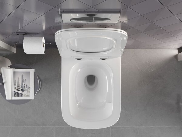Mexen Timo Rimless Tornado wc csésze lassan záródó, slim duroplast ülőkével, fényes fehér - 30650200T