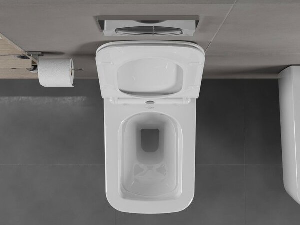 Mexen York Rimless WC csésze slim lassan záródó duroplast ülőkével, fényes fehér - 30114000