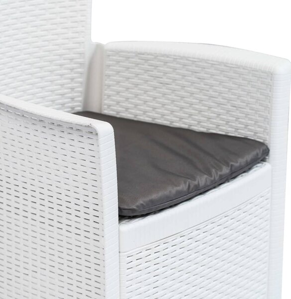 7 részes fehér rattan hatású műanyag kültéri étkezőgarnitúra