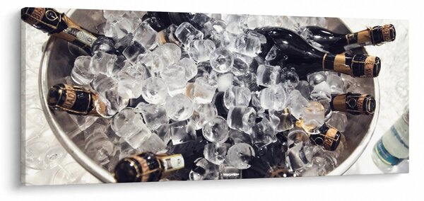 Kép - pezsgő a jégben (120x50 cm)