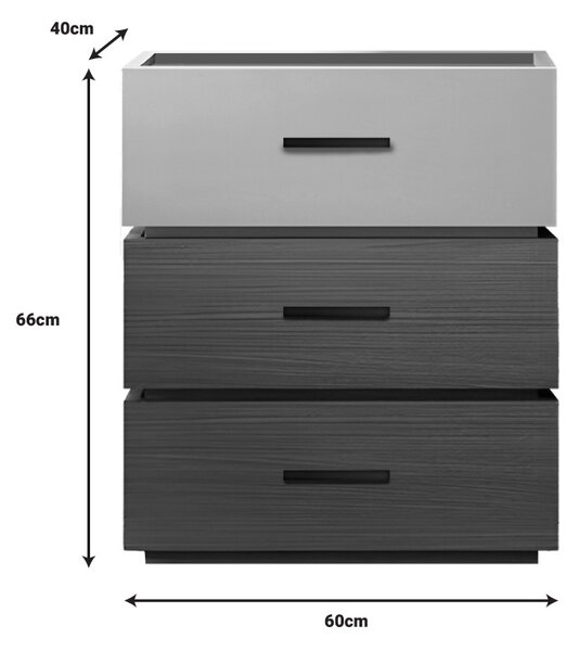 Éjjeliszekrény dió-bézs színben, Sonlen, 60x40x66 cm