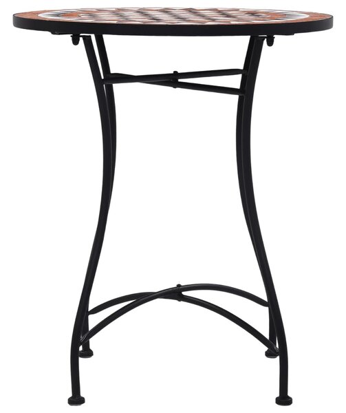 Barna kerámia mozaikos bisztróasztal 60 cm