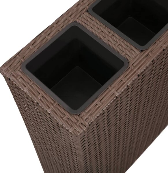 Barna polyrattan kerti magaságyás 4 kaspóval