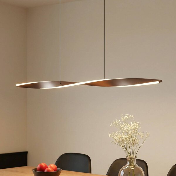 Lindby LED lógó világítás Jaren, fekete/barna, 100 cm, CCT, Barna / rozsda, Nappali / Étkező, fém, Modern