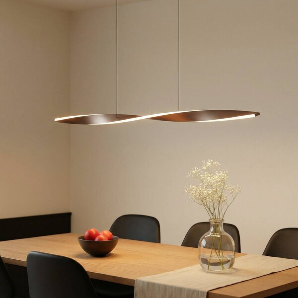 Lindby LED lógó világítás Jaren, fekete/barna, 100 cm, CCT, Barna / rozsda, Nappali / Étkező, fém, Modern
