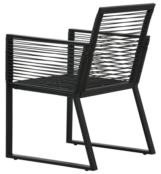 2 db fekete PVC rattan kerti szék