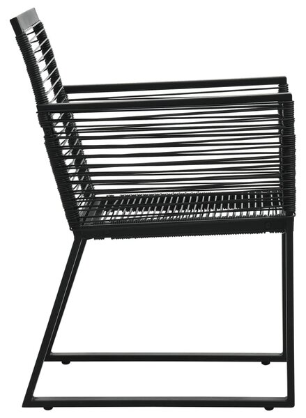 2 db fekete PVC rattan kerti szék