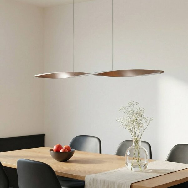 Lindby LED lógó világítás Jaren, fekete/barna, 100 cm, CCT, Barna / rozsda, Nappali / Étkező, fém, Modern