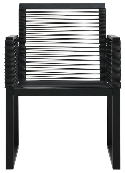 2 db fekete PVC rattan kerti szék