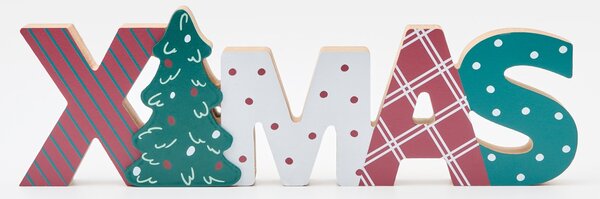 Sinsay - Xmas felirat alakú álló karácsonyi dekoráció karácsonyfa-motívummal - többszínű