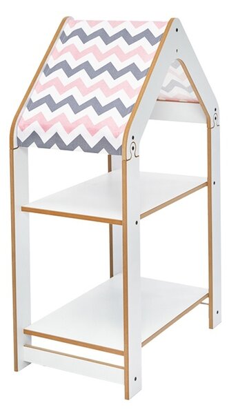 Montessori polc, Zoilen, mdf, fehér-rózsaszín, 57x34x70 cm