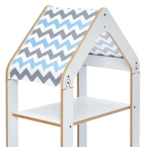 Montessori polc, Zoilen, mdf, fehér, kék, 57x34x70 cm