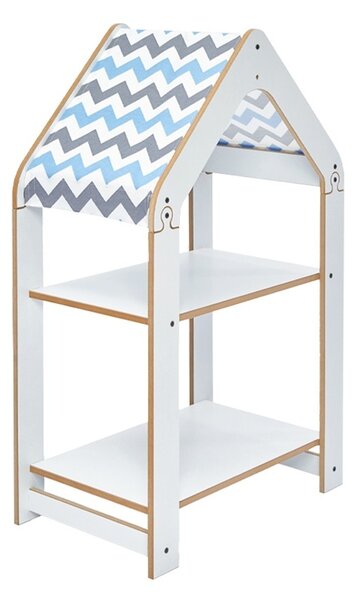 Montessori polc, Zoilen, mdf, fehér, kék, 57x34x70 cm
