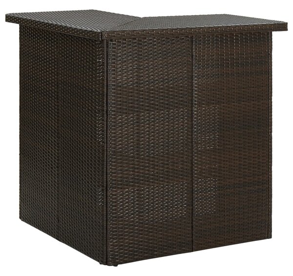 8 részes barna polyrattan kerti bárszett párnával
