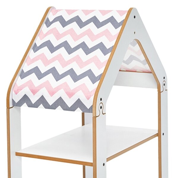 Montessori polc, Zoilen, mdf, fehér-rózsaszín, 57x34x70 cm