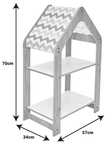 Montessori polc, Zoilen, mdf, fehér, kék, 57x34x70 cm
