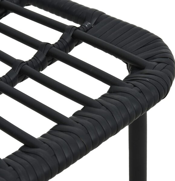 2 db fekete polyrattan kerti szék