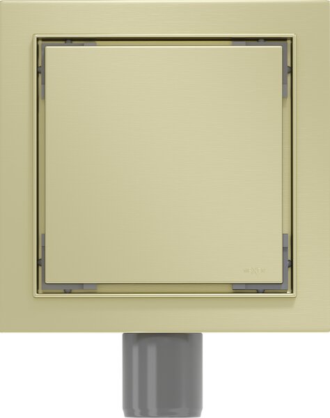 Mexen Flat-Q, pontszerű padlóösszefolyó 12 cm, matt arany, 1A10012
