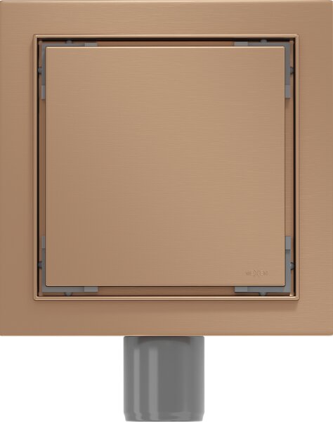 Mexen Flat-Q, pontszerű padlóösszefolyó 12 cm, matt réz, 1C10012