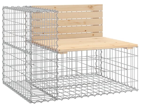 Tömör fenyőfa gabion kerti pad 92x71x65,5 cm