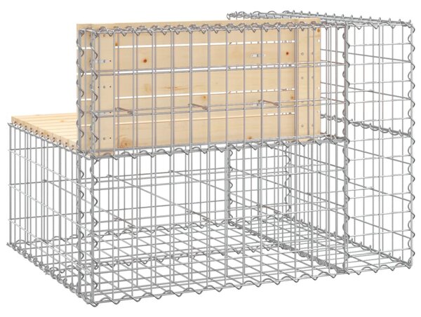 Tömör fenyőfa gabion kerti pad 92x71x65,5 cm