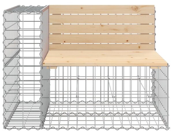 Tömör fenyőfa gabion kerti pad 92x71x65,5 cm