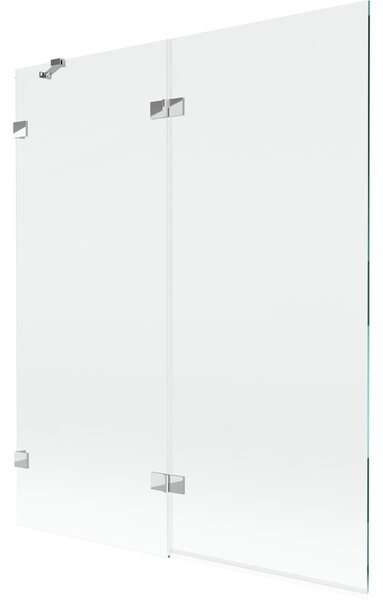 Mexen Lunar, kétszárnyú kádparaván bal oldali 140 x 150 cm, átlátszó üveg, króm, 897-140-100-01-00-L
