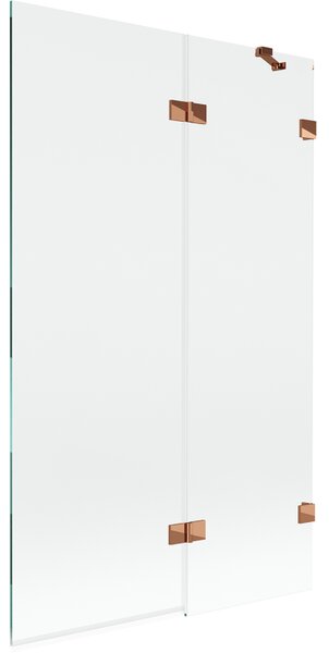 Mexen Lunar 2-részes kádparaván jobbos 110 x 150 cm, átlátszó, rózsaarany - 897-110-100-60-00-P