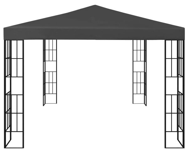 Antracitszürke pavilon LED fényfüzérrel 3 x 4 m