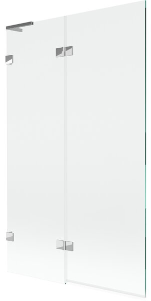 Mexen Lunar L, kétszárnyú kádparaván bal oldali 110 x 150 cm, átlátszó üveg, króm, 897L-110-100-01-00-L