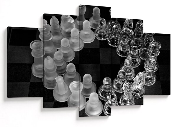 Kép - fekete-fehér sakk (150x105 cm)