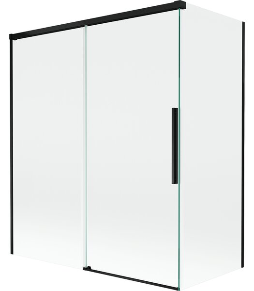Mexen Rox kétszárnyú toló kádparaván 140 + 70 x 150 cm, átlátszó, fekete - 8C9-140-070-70-00
