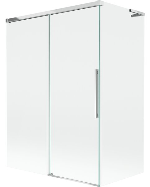 Mexen Rox, L tolóajtós, kétszárnyú kádparaván 120 + 70 x 150 cm, 8 mm-es átlátszó üveg, króm profil, 8C9L-120-070-01-00
