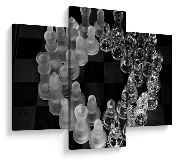 Kép - fekete-fehér sakk (90x60 cm)