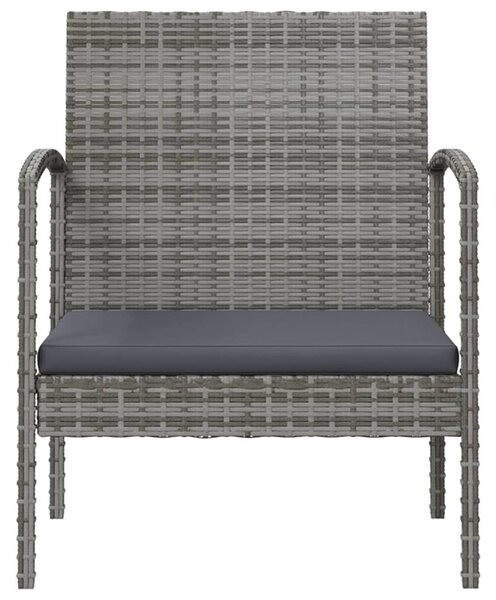 8 részes szürke polyrattan kerti bútorszett párnákkal