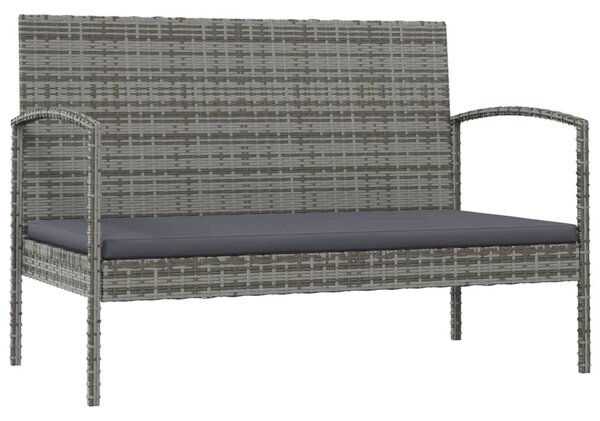16 részes szürke polyrattan kerti ülőgarnitúra párnákkal