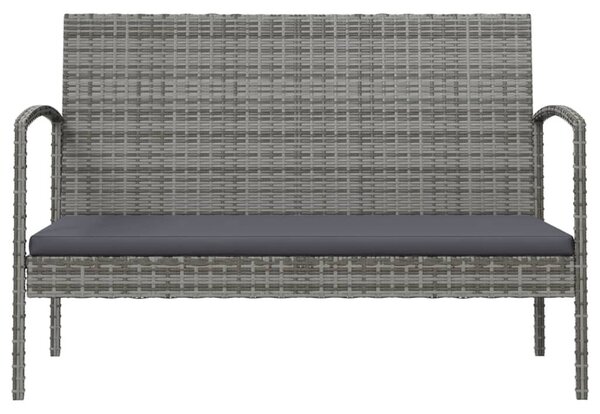 8 részes szürke polyrattan kerti bútorszett párnákkal