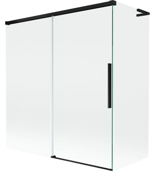Mexen Rox L 2-szárnyú toló kádparaván 150 + 70 x 150 cm, átlátszó, fekete - 8C9L-150-070-70-00