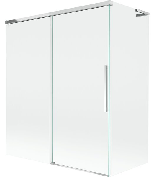 Mexen Rox, L tolóajtós, kétszárnyú kádparaván 140 + 70 x 150 cm, 8 mm-es átlátszó üveg, króm profil, 8C9L-140-070-01-00