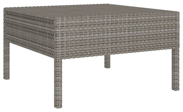 10 részes szürke polyrattan kerti ülőgarnitúra párnákkal