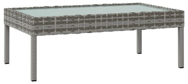 8 részes szürke polyrattan kerti bútorszett párnákkal